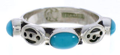 Southwest Sterling Silver Turquoise Stackable Ring Size 6-1/4 UX34677